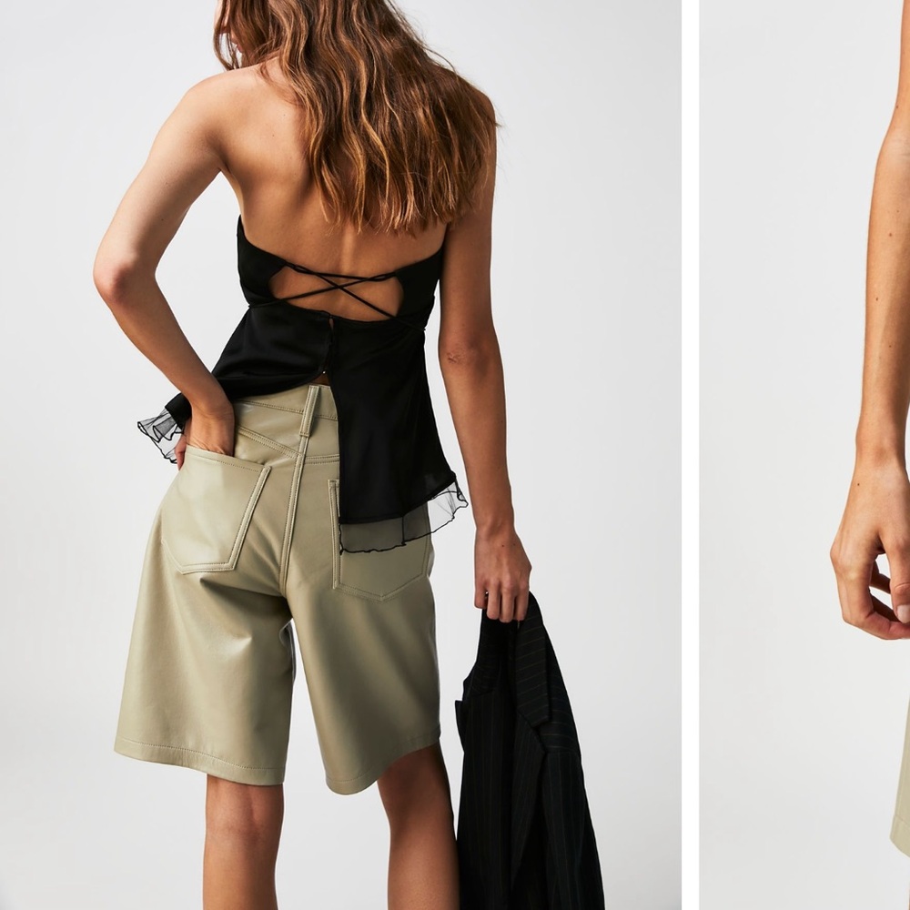 Agolde Recycled Leather Bermuda Shorts - Picture 2 of 7